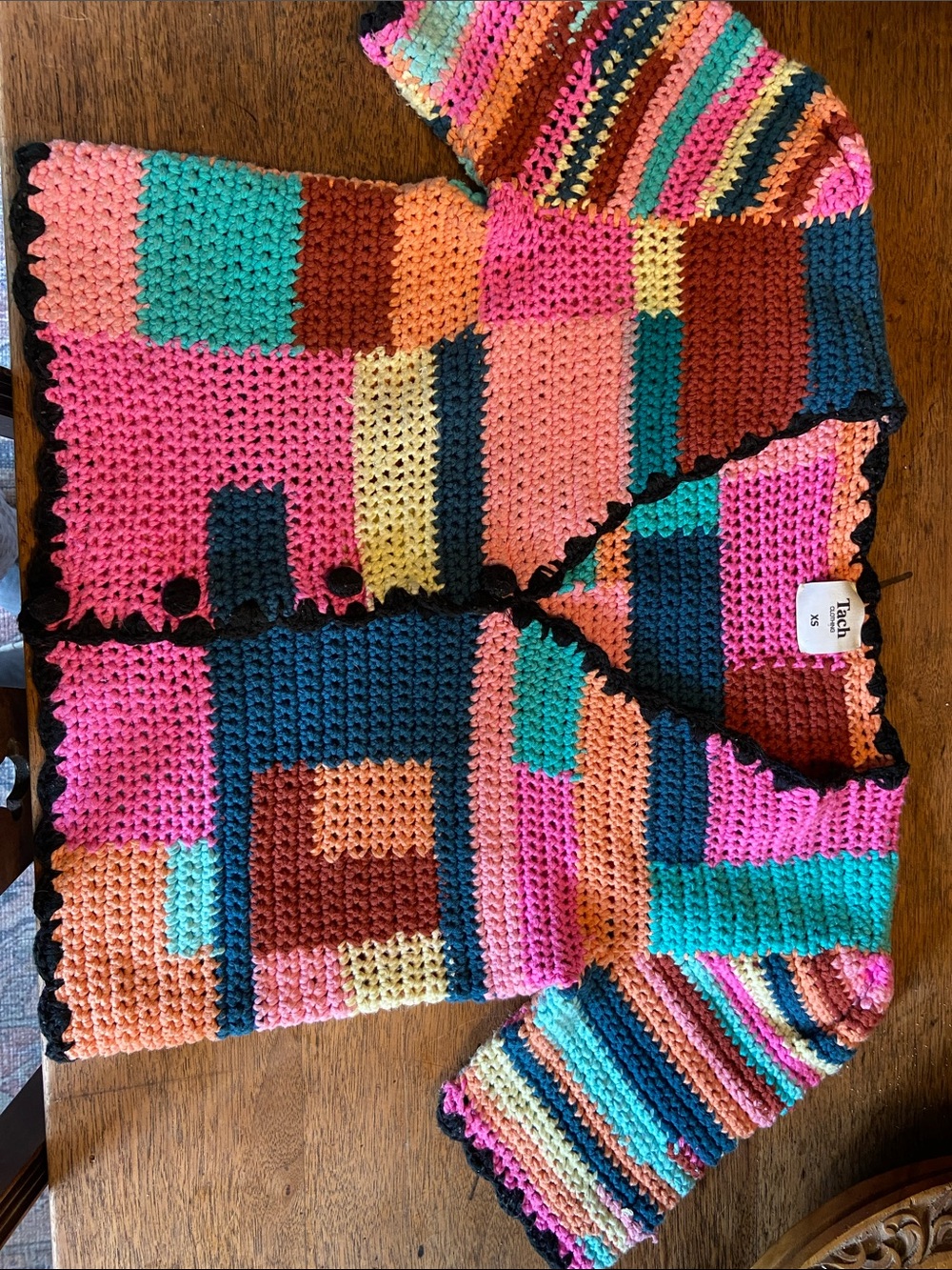 Multicolor Crochet Patchwork Cardigan